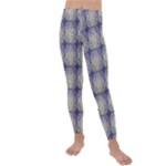 Doily Only Pattern Blue Kids  Lightweight Velour Leggings