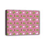 Green Elephant Pattern Mauve Mini Canvas 7  x 5  (Stretched)