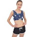 Colorful Cute Cats Seamless Pattern V-Back Sports Bra