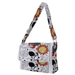 Astronaut Drawing Planet Full Print Messenger Bag (m)