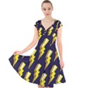 Pop Art Pattern Cap Sleeve Front Wrap Midi Dress View1