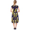 Pop Art Pattern Cap Sleeve Front Wrap Midi Dress View2