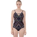 Zentangle Style Geometric Ornament Pattern Cut Out Top Tankini Set View1