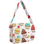 Seamless Pattern Yummy Colored Cupcakes Courier Bag