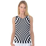 Illusion Checkerboard Black And White Pattern Women s Basketball Tank Top