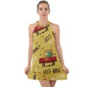 Childish Seamless Pattern With Dino Driver Halter Tie Back Chiffon Dress View1