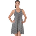 Black And White Triangles Show Some Back Chiffon Dress