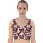 Digital Checkboard Velvet Racer Back Crop Top