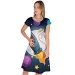 Spaceship Astronaut Space Classic Short Sleeve Dress