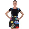 Seamless Pattern With Space Objects Ufo Rockets Aliens Hand Drawn Elements Space Velvet Suspender Skater Skirt View1