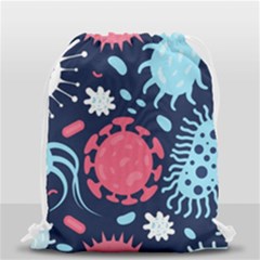 Seamless Pattern Microbes Virus Vector Illustration Drawstring Bag (small)
