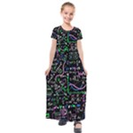 Math Linear Mathematics Education Circle Background Kids  Short Sleeve Maxi Dress