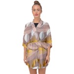 Digital Leafs Half Sleeve Chiffon Kimono