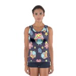 Owl stars pattern background Sport Tank Top 