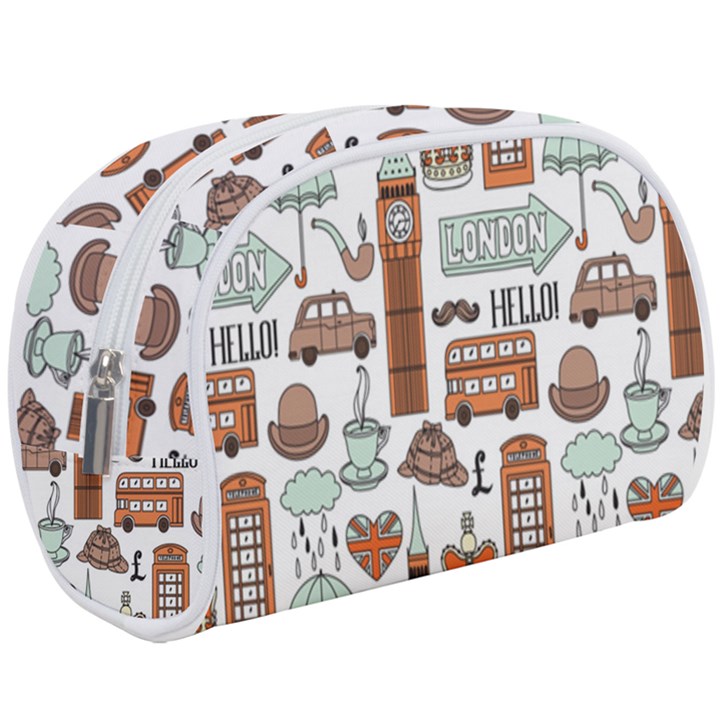 Seamless-pattern-with-london-elements-landmarks Makeup Case (Large)