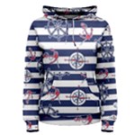 Seamless marine pattern Women s Pullover Hoodie
