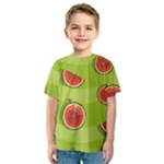 Seamless background with watermelon slices Kids  Sport Mesh Tee