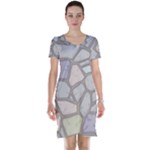 Cartoon colored stone seamless background texture pattern Short Sleeve Nightdress