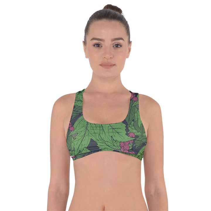 Seamless pattern with hand drawn guelder rose branches Got No Strings Sports Bra