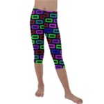 Colourful Bricks Pattern Colour Kids  Lightweight Velour Capri Leggings 