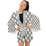 Seamless Tile Derivative Pattern Long Sleeve Kimono