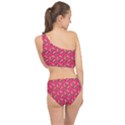 Clown Ghost Pattern Pink Spliced Up Two Piece Swimsuit View2