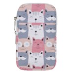 Cute Seamless Pattern With Cats Waist Pouch (Large)