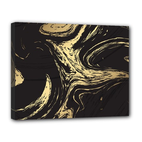 Black And Gold Marble Canvas 14  X 11  (stretched)