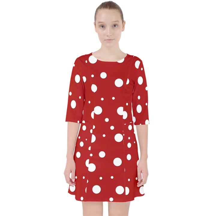 Mushroom pattern, red and white dots, circles theme Pocket Dress