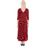 Spiral Abstraction Red, abstract curves pattern, mandala style Quarter Sleeve Wrap Maxi Dress Spiral Abstraction Red, abstract curves pattern, mandala style Quarter Sleeve Wrap Maxi Dress