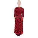 Spiral Abstraction Red, abstract curves pattern, mandala style Quarter Sleeve Wrap Maxi Dress View2