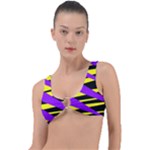 Abstract triangles, three color dotted pattern, purple, yellow, black in saturated colors Ring Detail Bikini Top Abstract triangles, three color dotted pattern, purple, yellow, black in saturated colors Ring Detail Bikini Top