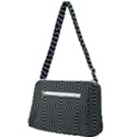 Geometric pattern, army green and black lines, regular theme Front Pocket Crossbody Bag View2