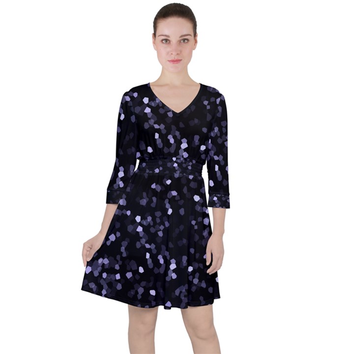 Square Motif Abstract Geometric Pattern 2 Ruffle Dress