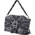 Black and White Intricate Pattern Canvas Crossbody Bag View2