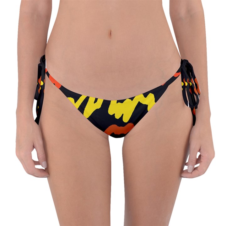 Multicolored Scribble Abstract Pattern Reversible Bikini Bottom