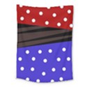 Mixed polka dots and lines pattern, blue, red, brown Medium Tapestry View1