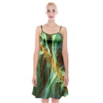 Abstract Illusion Spaghetti Strap Velvet Dress