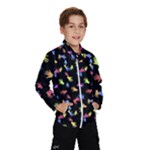 Multicolored Hands Silhouette Motif Design Kids  Windbreaker