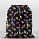 Multicolored Hands Silhouette Motif Design Drawstring Bag (Small) View2