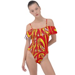 Fire On The Sun Frill Detail One Piece Swimsuit