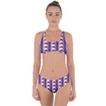 Colorful triangles pattern, retro style theme, geometrical tiles, blocks Criss Cross Bikini Set