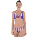 Colorful triangles pattern, retro style theme, geometrical tiles, blocks Criss Cross Bikini Set View1