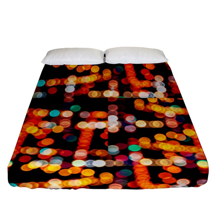 Multicolored Bubbles Print Pattern Fitted Sheet (Queen Size)