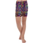 Square Pattern 2 Kids  Lightweight Velour Capri Yoga Leggings