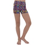 Square Pattern 2 Kids  Lightweight Velour Yoga Shorts