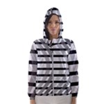 Nine Bar Monochrome Fade Squared Bend Women s Hooded Windbreaker