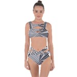 Nine Bar Monochrome Fade Squared Wheel Bandaged Up Bikini Set 