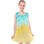 Abstract Background Beach Coast Kids  Cross Back Dress