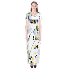 Tree Poppies  Short Sleeve Maxi Dress